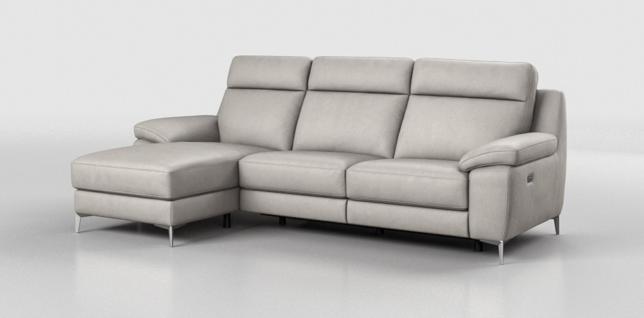 Castagnolo - corner sofa with 1 electric recliner - left peninsula